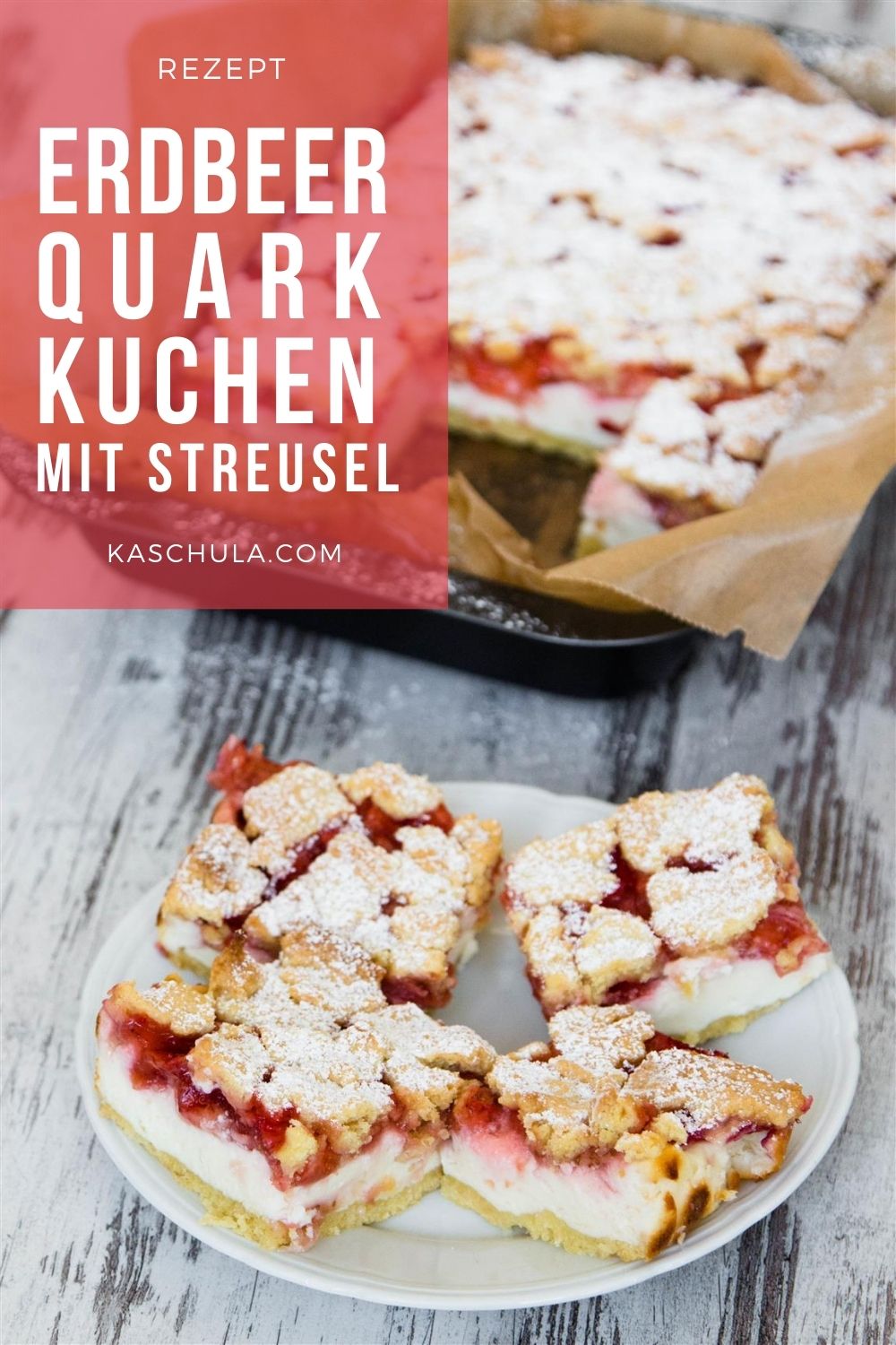 Erdbeer-Quark-Kuchen mit Streusel