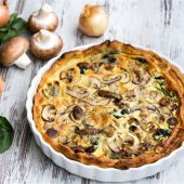 Quiche mit Champingons Gorgonzola und Spinat